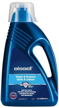 BISSELL Wash & Protect Stain and Odour mit StainProtect, für BISSELL aufrechte Teppichreiniger, 1,5 l, entfernt hartnäckige Flecken und Gerüche, 1086N