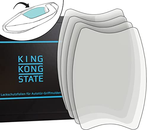 King Kong State Lackschutzfolien-Set für Autotür-Griffmulden - große Griffschalen-Schutzfolien zum Schutz vor Kratzern - transparent
