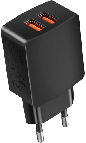 2-Port 5V/2.1A USB Ladegerät 10.5W Netzteil Adapter Steckdose Plug Ladestecker Netzstecker - Kompatibel Mit iPhone, Samsung, Xiaomi Redmi, Oppo, Huawei Handy Und Mehr