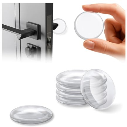 Türstopper Wand Selbstklebend Set, 12 Stück, Wandpuffer Transparent Rund 42x10mm, Silikon Türpuffer für Türen, Wände & Möbel, Schutz vor Anschlägen, Schalldämpfung & Stoßfest Dezentem Design