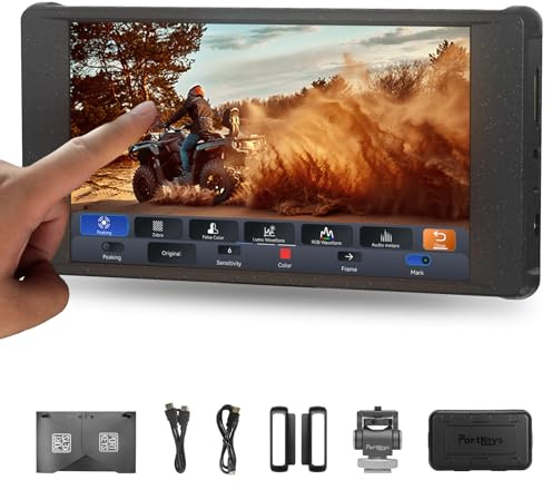 Portkeys PT6 Kamera Monitor 5,2 Zoll Touchscreen 4K HDMI Eingang 10-bit 100% DCI-P3 3D LUT Ausgang Focus Peaking RGB Waveform Vertical Stretch 600nits Feldmonitor