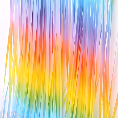 Lametta Vorhang Regenbogen - GREATRIL Kindergeburtstag Party Vorhänge Bunte Foto Hintergrund Wand Luftschlangen Deko für Fasching Karneval Rainbow Einhorn Schulkind Einschulung Pride Dekorations