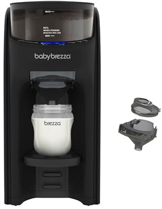 Baby Brezza Formula Pro Advanced – Automatischer Flaschenzubereiter – Mischt Milchpulver & Wasser perfekt – Mit 2 Milchpulvertrichtern (1 im Gerät, 1 extra) – 3 Temperaturen – BPA-frei – schwarz