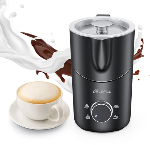 COLDFILL Milchaufschäumer Elektrisch 8-in-1, 400ml Automatischer Milchschäumer für Heiße & Kalte Schäume, Spülmaschinengeeignet, Abnehmbares, Leise, für Latte, Cappuccino, Sojamilch, Hafermilch