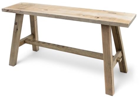 Spetebo Holz Deko Blumenbank - 58x27x22 cm - Holzbank Garten Pflanzenständer Blumenständer Pflanzen Bank