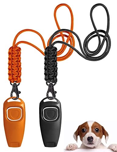 TODREMOU Hundepfeife Rückruf-Hundepfeifen Hochfrequenz Klicker Hundeklicker Set Clicker Hundetraining Clickertraining (Orange)