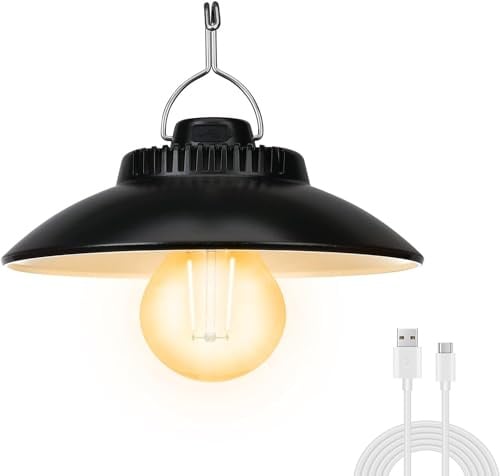 Yizhet Retro LED Campinglampe Aufladbar, Warmweiß | Campinglaterne, 200 Lumen, IPX4 Wasserdicht, 2600 mAh, Zeltlampe für Camping und Notfälle