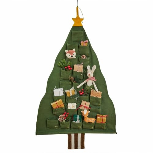 LOBERON Adventskalender Talira , grün | Adventskalender, Weihnachten, Handgewebt, Aus reiner Baumwolle, Bedruckte Nummerierung