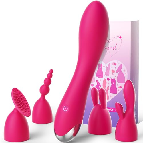 Dildo Vibrator Vibratorensets für Frauen, Sex Spielzeug für die Frau Paare 20 Modi 4 Köpfe für G punkt Klitoris Anal Nipple, Vibration für Frauen Sex Toyset für Woman Sexspielzeug, 4 Massageaufsatz