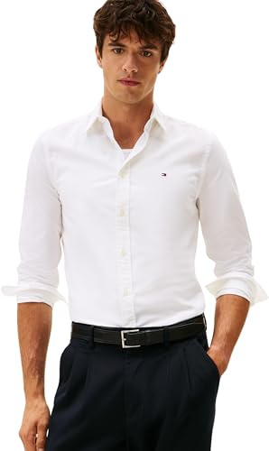 Tommy Hilfiger Herren Hemd Flex Poplin Kent Collar Businesshemd