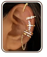 YADOCA 5Pcs Ear Cuff Gold Ohrmanschette Ohrringe Ohne Ohrloch Earcuffs Helix Knorpel Clip auf Wickelohrring Fake Pircings Ear Cuffs Ohrklemme