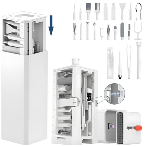 32 in 1 Tastatur Reinigungsset & Handy Reinigungsset, Multifunktionales PC Reinigungsset für Laptop, AirPods, iPhone, Keyboard Cleaning Kit mit Keycap Puller & Bildschirmreiniger für Gaming & Büro