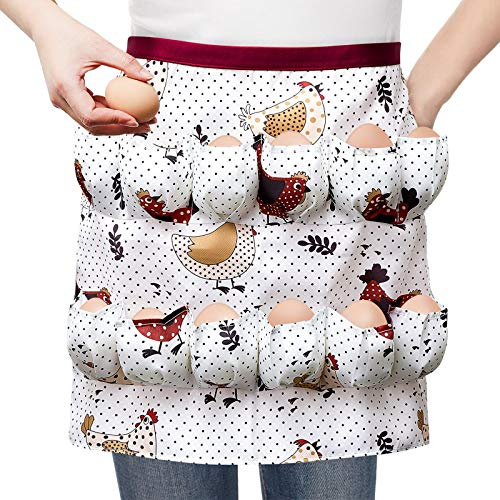 Syhood Eier Schürze Sammeln Hühnereier Sammelschürze Eierschürze Leinwand für Frische Huhn Ente Gans Eier Bauern Küche (Erwachsene-Unisex)