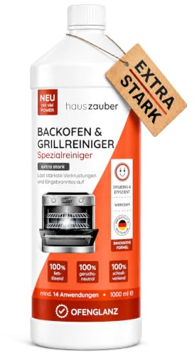 hauszauber - Backofenreiniger [EXTRA STARK] 1000 ml Grillreiniger Gelpaste - Löst starke Verkrustungen, Eingebranntes, Fettlöser - Ohne Aufheizen, Gerüche oder Schrubben