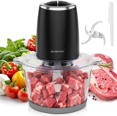 OUSFOT Multizerkleinerer Elektrisch 1,8 L Zerkleinerer 500W Zerkleinerer Küche Elektrisch mit Glasschale Geeignet für Gemüse, Obst, Fleisch, Küche