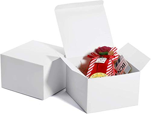 HOUSE DAY 10 Stück Geschenkbox Geschenkboxen Geschenkschachtel Weiß Groß mit Deckel für Kinder Baby Geburtstagsgeschenk Hochzeit Vatertag Vatertagsgeschenk 15 x 15 x 10cm