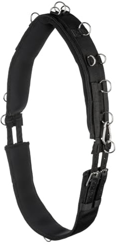 Equinate Longiergurt Conway mit Memory Foam Vollblut - 17 Ausbinderringe und 2 Karabinerhaken - Bauchumfang anpassbar