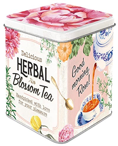 Nostalgic-Art Retro Teedose, 100 g, Herbal Blossom Tea – Geschenk-Idee für Tee-Liebhaber, Aufbewahrung für losen Tee und Teebeutel, Vintage Design
