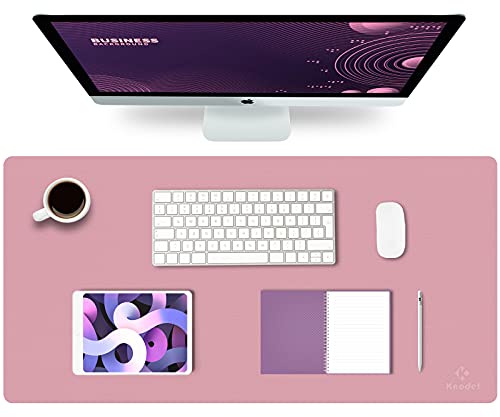 K KNODEL Tischunterlage, Schreibtischunterlage, 80 x 40cm, Laptop Tischunterlage, wasserdichte Schreibunterlage für Büro- oder Heimbereich, doppelseitig (Purpur/Rosa)