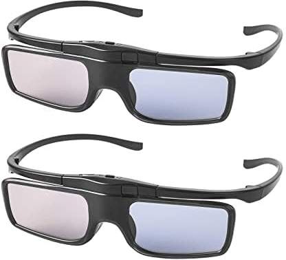 RF 3D Brille, 3D Shutterbrille wiederaufladbar Geeignet für RF 3D-Fernseher und -Projektoren, 3D Beamer Brille kompatibel TDG-BT500A, SSG-5100GB, AN3DG40, 2er-Pack