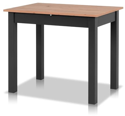 smart Esstisch 90 x 60 cm Asteiche, Küchentisch ausziehbar bis 130 cm | Esszimmertisch aus Holzwerkstoff inkl. erweiterbare Auszugsplatte, moderner Tisch für bis zu 6 Personen, Eiche