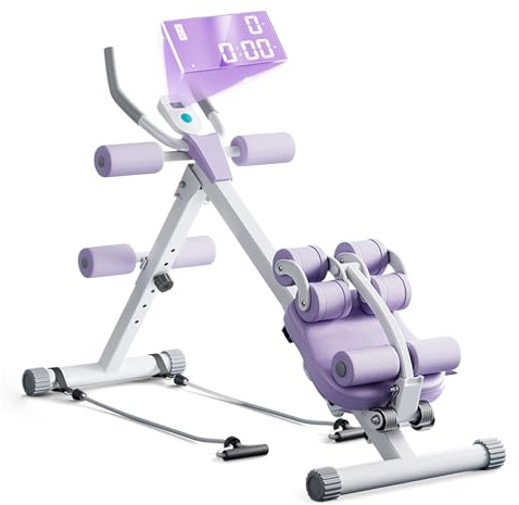 4-in-1 Bauchtrainer für Zuhause, Verstellbare Bauchmuskeltrainer, Faltbare Bauchmuskeln Trainingsgerät (Belastbarkeit 150 kg), Bauch Beine Po Trainer, Sit Up Hilfe mit Rückenrolle