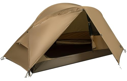 TOMOUNT Zelt Ultraleichte 1 Person Nylon Campingzelt EIN-Mann-Zelt Kleine Packungsgröße, 4 Saison Wasserdicht & Winddicht Kompakt Kuppelzelt für Hiking, Wandern, Camping, Outdoor