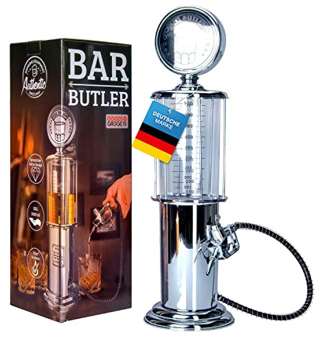 Retro Getränkespender im verchromten Nostalgie Design | Bar-Butler Zapfsäule mit Zapf-Schlauch für Party Getränke Dispenser Biertower Bierspender Zapfanlage Biersäule Schanksäule | Party Gadgets