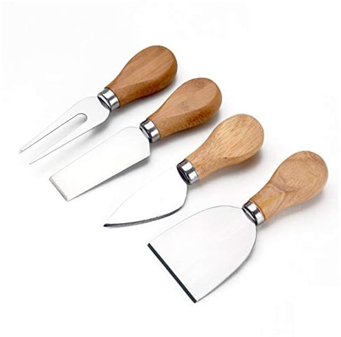 XGzhsa Käsemesser Set, Mini-Käse-Werkzeuge, 4 Stück Edelstahl mit Holzgriff