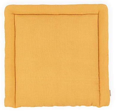 KraftKids Wickelauflage in Waffel Piqué mustard, Wickelunterlage 75x70 cm (BxT), Wickelkissen