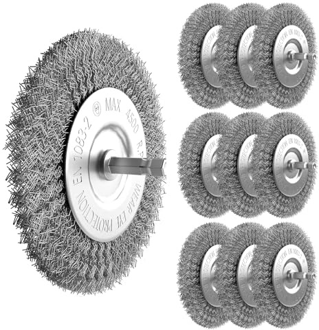 10er Set Fugenbürste für Elektrische Fugenbürste Grizzly Tools EFB 402 Metall/Draht/runde Drahtbürste/Metallbürste