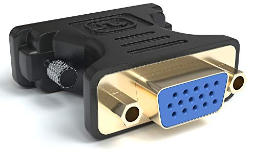 JAMEGA – DVI-I 24+5 auf VGA Adapter | DVI zu VGA Konverter Full HD 1080p für PC, Grafikkarten, Gaming, Laptop, Netbook, Monitore, Beamer & mehr