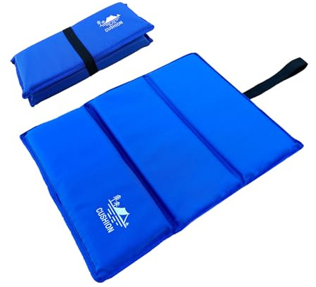 Faltbares Outdoor Kissen,Sehr dick 2,0 cm,weich und bequem,Sitzunterlage Kinder Erwachsene, Wasserdicht, Thermo, Tragbar Sitzmatte Für Outdoor Spielplatz Garten Stadion Camping Picknick (blau)