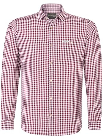 Stockerpoint Campos3 Herren Trachtenhemd, Bordeaux, L
