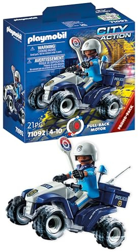 PLAYMOBIL | City Action | Polizei-Speed Quad mit Rückzugsmotor | Spielzeug für Kinder ab 4 Jahren | 71092