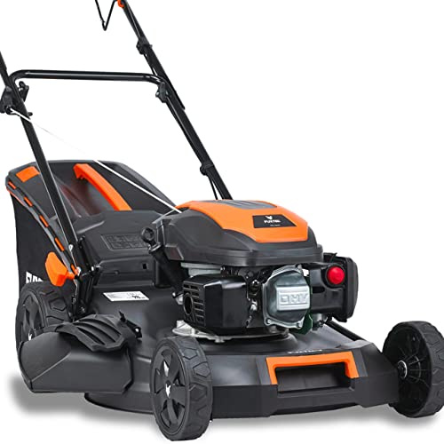 FUXTEC 4in1 Benzin Rasenmäher mit Radantrieb FX-RM5170 • 4-Takt Mäher, 4PS/2,9kW • 51cm Schnittbreite mit 7 Stufen 25–75mm • 60L Fangkorb • Mulchen, Seitenauswurf & EasyClean-Funktion