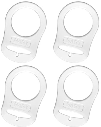 RDNKVB 4pcs Silikon Knopf Ring Schnuller Adapter Silikon Dummy Schnuller Halter Clip Adapter Ring Silikonring für Schnuller