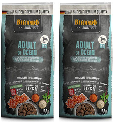 2 x 12,5 kg Belcando Adult GF Ocean | getreidefreies Hundefutter | Sortenreines Trockenfutter ohne Getreide mit Fisch | Alleinfutter für ausgewachsene Hunde ab 1 Jahr - Sparpaket