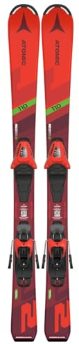 ATOMIC PM REDSTER J2 120 Ski - Kinderski in Rot - Für Kinder 5-8 Jahre - Skier in Größe 120 cm - Skier für Kinder inkl. Bindung mit Voreinstellung - rote Ski mit C 5 GW Bindung