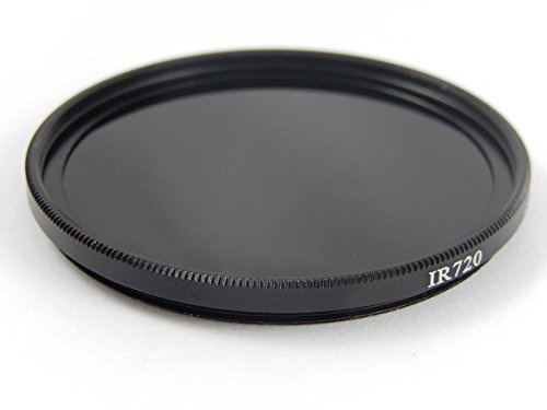 vhbw Universal Infrarot Filter 720nm für kompatibel mit Kamera Objektiven mit 52mm Filtergewinde - Zirkularer IR-Filter, Schwarz