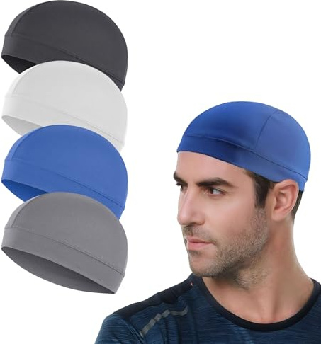 lafo 4-in-1 Näh- & Sport-Set, Fahrradmütze Unter Helm Sommer Helmmütze Sommer mit Atmungsaktiv - Skull Cap Schweißableitende Untermütze für Herren Damen, Dünne Radmütze für Radfahren Laufen Motorrad