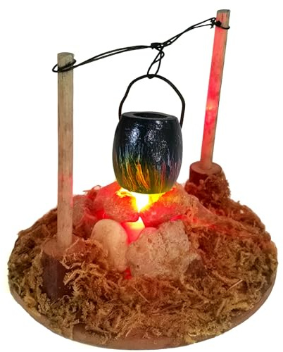 Johiux LED-Lagerfeuer Wichtel Zubehör Weihnachten,Miniatur Stadtflamme Mini Lagerfeuer Wichtelzubehör Miniatur Wichtel Zubehör,Wichtel Feuerstelle Miniatur Weihnachten Lagerfeuer Krippe Zubehö.
