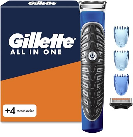 Gillette Fusion All in One Styler Rasierer Herren, Schwarz | Barttrimmer, Multigroom, Haarschneidemaschine für Gesicht, Kopf Und Körper, Wasserdicht, Inkl. 1 Rasierklinge, 3 Kammaufsätze
