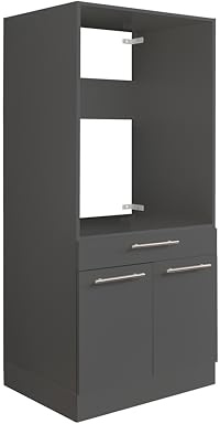 Laundreezy Waschmaschinenschrank, Anthrazit - Waschmaschinen-Überbauschrank TÜV-Zertifiziert mit viel Stauraum - 67,5 x 162 x 67,5 cm (B/H/T)