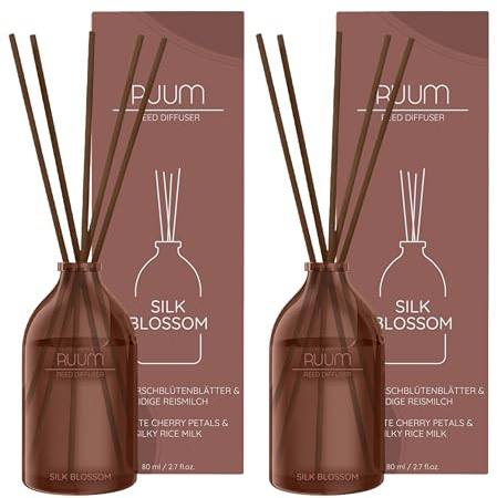 RUUM Duftvase Silk Blossom (2er Pack) 80ml - Edler Raumduft In Glasvase