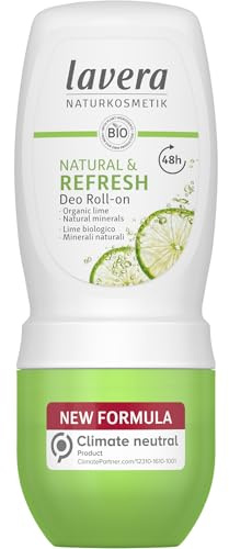 Lavera Deo Roll-on NATURAL & REFRESH 48 h - vegan - Naturkosmetik - Bio-Limette & Natürliche Mineralien - ohne Aluminium - Zuverlässiger Schutz für ein frisches Hautgefühl - 48 Stunden Schutz - 50 ml