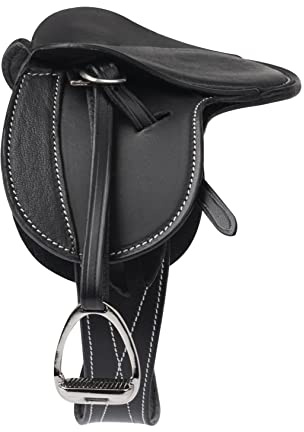 Lemieux Toy Pony Sattel - Schwarz - Fein genarbtes Leder - Geeignet für Kinder ab 8 Jahren