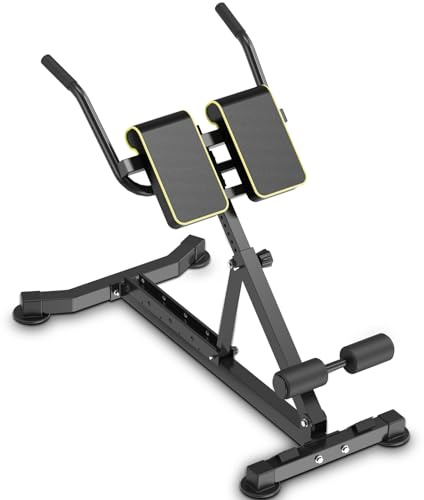 DH FitLife 5in1 Rückenstrecker für zuhause | Bauchmuskeltrainer & Rückentrainer | Hyperextension Bank | Klappbarer verstellbarer Roman Chair bis 150KG | Multifunktionale Curlbank u. Hantelbank