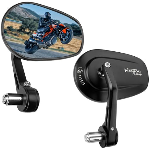 Letgoing Motorrad-spiegel e geprüft E24 Certified Compliant Motorrad Seitenspiegel 22mm Lenkerendenspiegel motorrad für Motorräder, Roller,Cruiser,Quad,ATV, Moped