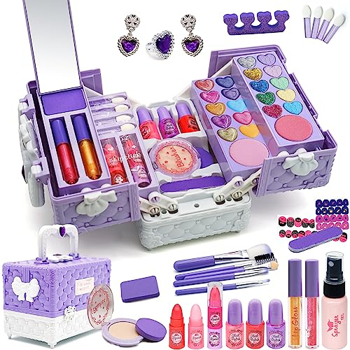 Kinderschminke Set - Schminkkoffer Mädchen Spielzeug, Geschenke für Kinder 4-12 Jahre